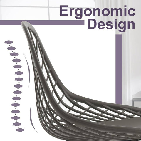 Rootz Modern Dining Chairs Set of 4 - Ergonomic Seating - Metal Leg Chairs - Sturdy & Durable - Comfortable Design - Easy to Clean - 52cm x 83.5cm x 53cm