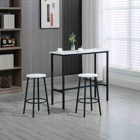 Rootz Bartics 3-Piece Dining Set - High-Top Table - Modern Bar Stools - Space-Saving Design - 100cm x 40cm x 90cm