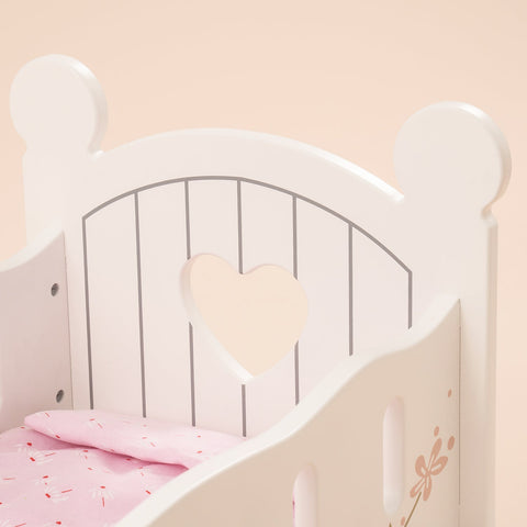 Rootz Baby Wooden Doll Crib - Doll Bed - Doll Cradle - Safety Material - Easy to Assemble - Cute Design - 53.5 x 34 x 32 cm