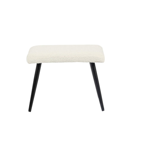 Rootz Elegant White Rocking Chair Set - Glider Chair - Lounge Chair - Ultimate Comfort - 61L x 72.5W x 82H cm - Footstool 52L x 41W x 40H cm