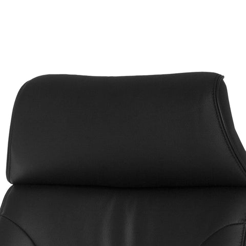Rootz XXL Executive Chair - Office Chair - Genuine Leather - High Backrest - Lumbar Support - Aluminum Armrests - Chrome Base - 120kg Capacity - 8h Sitting Time - 66cm x 62cm x 118-128cm