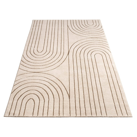 Geometric Botanical Pattern Rug – Soft, Durable Short Pile – Modern & Elegant