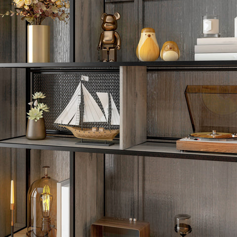 Rootz 5 Level Bookcase Storage Shelf - Industrial Shelf - Home Storage - Elegant Design - 120l x 30b x 161h cm