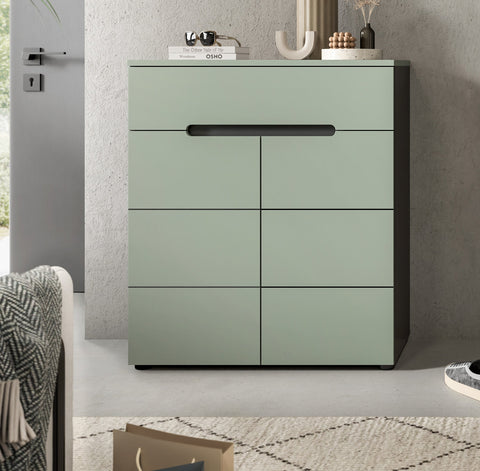 Rootz Shoe Cabinet - Footwear Storage - Shoe Organizer - Green Finish - Space Saver - 94x80x37 cm