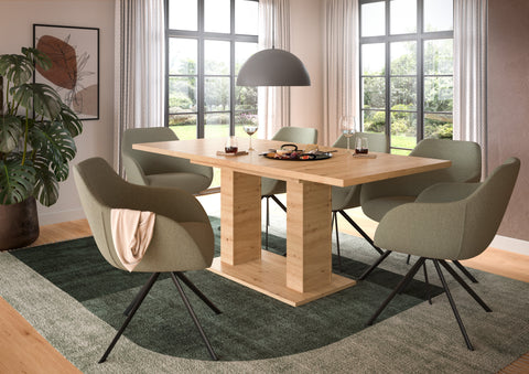 Rootz Extendable Dining Table - Brown- Adjustable Dining Table - Durable & Easy Cleaning - 150-190cm x 76cm x 80cm