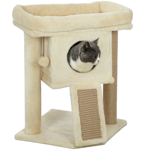 Rootz Cat Tree - Pet Playground - Feline Activity Center - Jute Mat - 40x40x57 cm - Cozy Bed Benefits