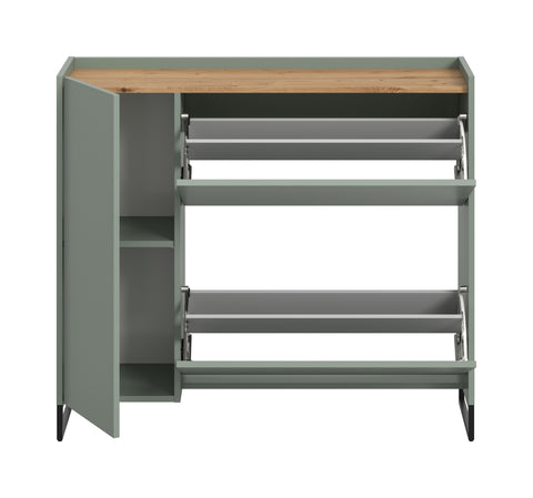 Rootz Shoe Cabinet - Footwear Storage - Shoe Organizer - Easy-care Surface - 97cm x 110cm x 32cm