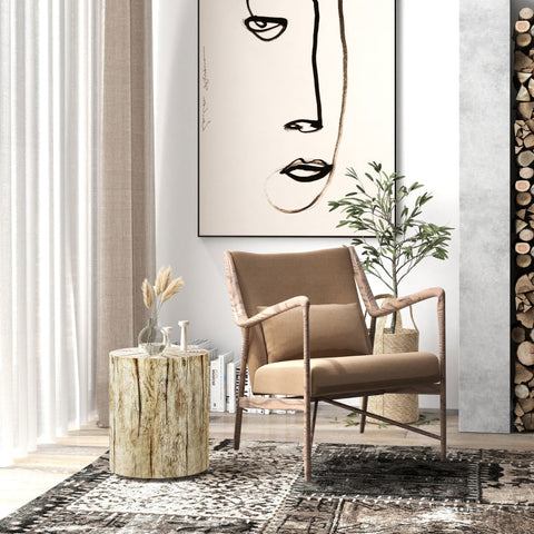 Rootz Side Table - Tree Stump Design - Weatherproof Concrete Table - Indoor & Outdoor Use - Ø37 x 43 cm - High Resilience - Ample Storage - Versatile Use