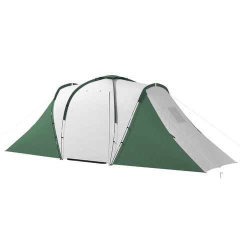Rootz Family Camping Tent - Waterproof Shelter - Easy Setup Tent - Spacious Design - 5.55m x 2.25m x 1.9m