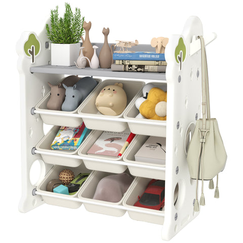 Rootz Children's 9 Bin Toy Storage Rack - Kids Organizer - Nursery Shelf - Promotes Organizational Skills - 77L x 42W x 94H cm