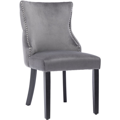 Rootz Elegant Dining Chair - Velvet Look Seat - Retro Dining Seat - Classic Comfort - 50L x 52W x 91H cm
