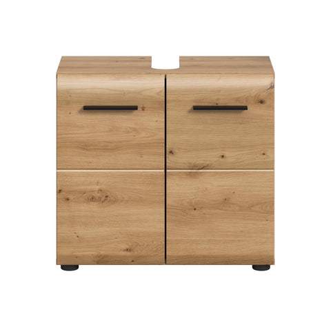 Rootz Vanity Unit - Bathroom Cabinet - Sink Storage - Brown - Space-Saving - 60cm x 54cm x 30cm