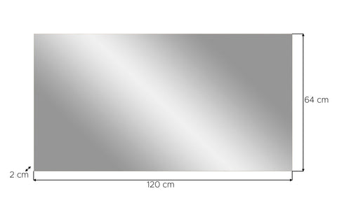 Rootz Wall Mirror - Entryway Decor - Grey - Enhances Light & Space - 120x64x2 cm