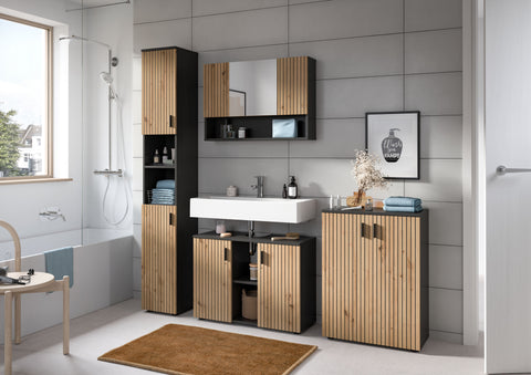 Rootz Mirror Cabinet - Bathroom Storage - Wall Unit - Ample Space - 80cm x 55cm x 17cm