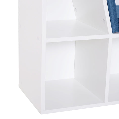 Rootz Bookshelf Bench - Bookcase - Storage Shelf - 2-in-1 Design - Maximum Comfort - 102L x 30W x 61H cm - White Blue