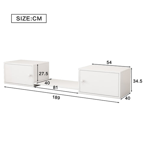 Rootz Shoe Cabinet - Shoe Changing Bench - Storage Bench - High-Quality Materials - 189×40×34.5 cm - Durable & Stylish White Finish