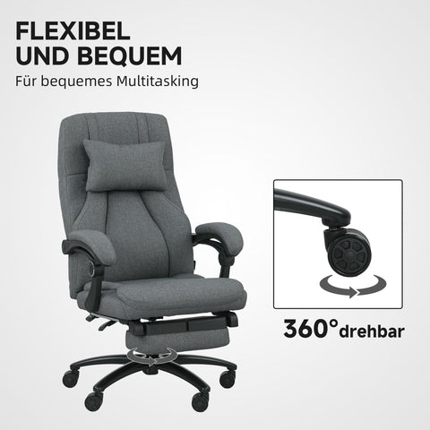 Rootz Massage Office Chair - Ergonomic Chair - Swivel Chair - Vibration Massage - Grey - 64cm x 74cm x 109-117cm