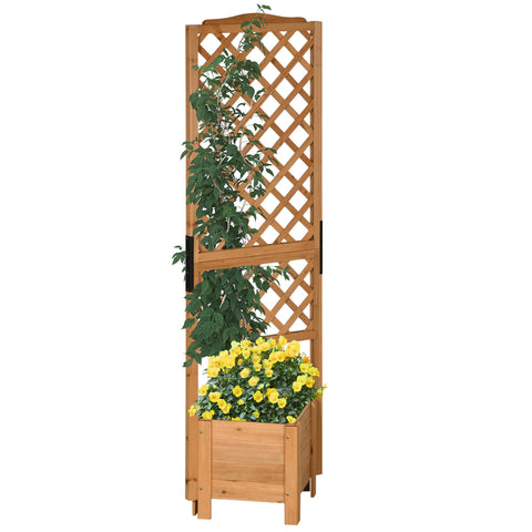 Rootz Square Planting Box with Rank Grille - Elevated Planter - Fir Wood Planter - Pre-oiled Fir Wood - 54.5l x 52b x 180H cm