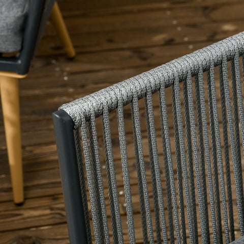 Rootz 4 Piece Garden Furniture Set - Outdoor Sofa Set - Patio Lounge Set - Weatherproof & Durable - 73x65x68 cm Armchairs, 130x65x68 cm Sofa, 90x50x35 cm Table