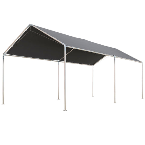 Rootz Carport Roofing - Vehicle Shelter - Auto Cover - Protects from Elements - 5.95m x 2.9m x 2.6m