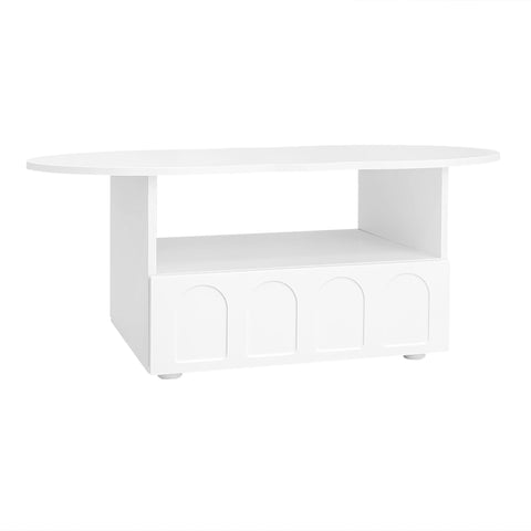 Rootz Cloud-Shaped Coffee Table - Living Room Centerpiece - Stylish Furniture - Push-to-Open Drawer - 100cm x 60cm x 39.2cm