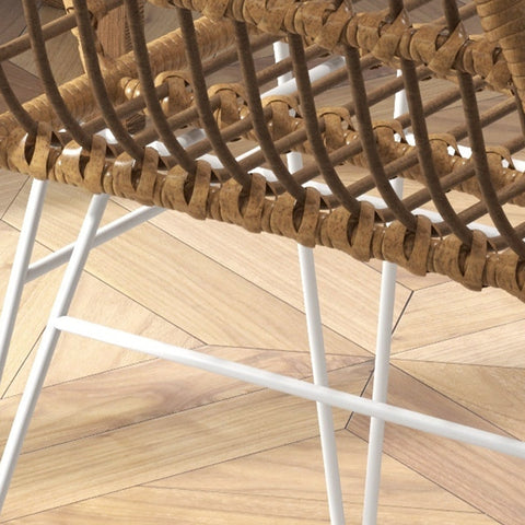 Rootz Rattan Dining Chairs - Kitchen Chairs - Wicker Furniture - Comfortable Seating - 56cm x 60cm x 79cm