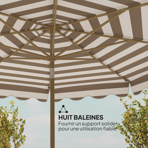 Rootz Sunshade Parasol - Outdoor Sunshade - Garden Umbrella - UV Protection 50+ - 2.68m x 2.37m - Tiltable Design - Crank System