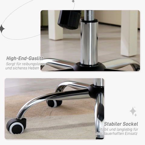 Rootz Velvet Office Chair - Desk Chair - Task Chair - Extra Thick Padding - Height Adjustable - 61cm x 61cm x 104-114cm