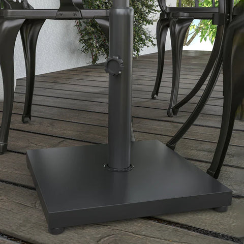 Rootz Parasol Stand - Umbrella Stand - Umbrella Holder - Umbrella Base - Metal + Cement - Black - 40 x 40 x 43 cm