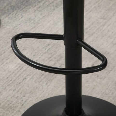 Rootz Set Of 2 Bar Stools - Height-adjustable - Including Footrest - Modern Kitchen Stools - PU Leather - Black + Brown - 46.5cm x 50cm x 108cm