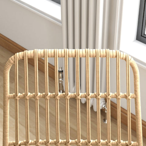 Rootz Dining Chair Set - Kitchen Chair - Boho Style - Durable Construction - Floor Protection - Versatile Design - 45cm x 57cm x 83cm - Natural + Black