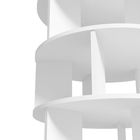 Rootz Rotating Shoe Rack - 5-Tier Organizer - Space-Saving Shelf - Easy Assembly - 115x60x60 cm White