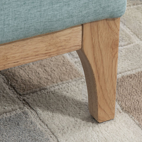 Rootz Scandinavian Style Storage Bench - Footstool - Side Table - Spacious Storage - 110L x 39W x 45H cm - Blue Fabric