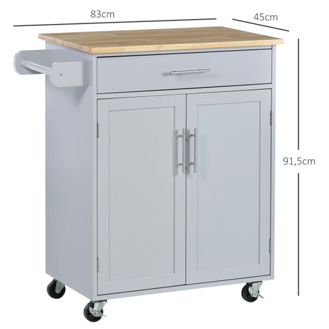 Rootz Kitchen Serving Cart - Service Car - Kitchen Island - Elegant Design - 83cm x 45cm x 91.5cm