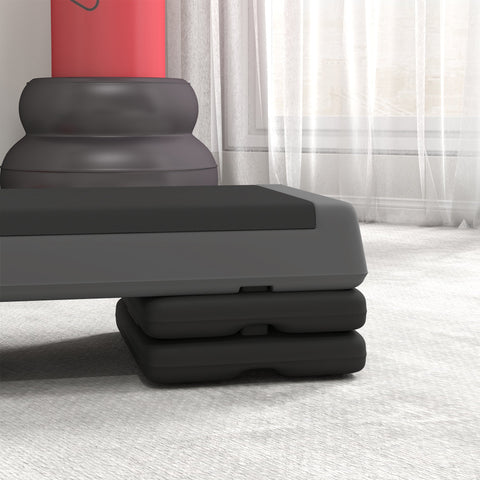Rootz Adjustable Fitness Stepper - Aerobic Step - Non-Slip Platform - Height Options - 77cm x 36cm x 10.5/15.5/20.5cm