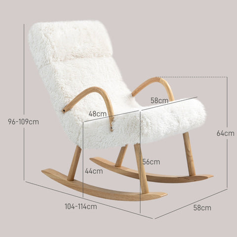 Rootz Rocking Chair - Relaxing Armchair - Rocker Chair - Cozy Retreat - 58cm x 114cm x 109cm