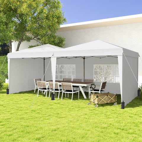Rootz Folding Pavilion Tent - Outdoor Event Canopy - Height Adjustable Tent - UV Protection - 585cm x 295cm x 275cm
