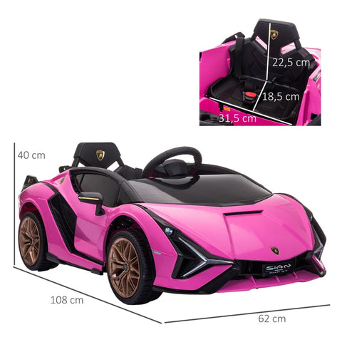 Rootz Electric Kids Car - Pink Ride-On Car - Battery Operated Kids Car - Realistic Design - LED Lights - Remote Control - 108cm x 62cm x 40cm
