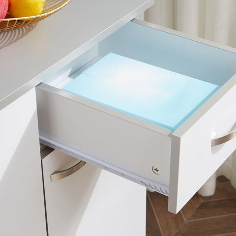 Rootz Kitchen Cabinet - Buffet Cupboard - Microwave Stand - Chipboard Material - 101cm x 39cm x 180cm