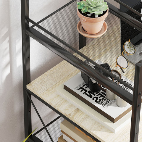 Rootz Computer Table with Reversible Shelves - Office Desk - Computer Desk - Modular Storage - 110x53x115.5cm Brown & Black