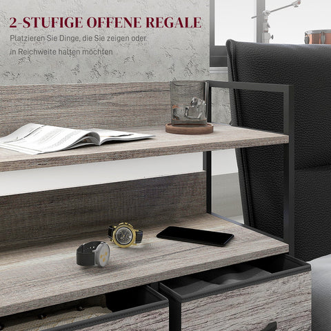 Rootz Fabric Chest of Drawers - Storage Organizer - Clothing Unit - 5 Foldable Drawers - Steel Frames - 98cm x 29cm x 85cm