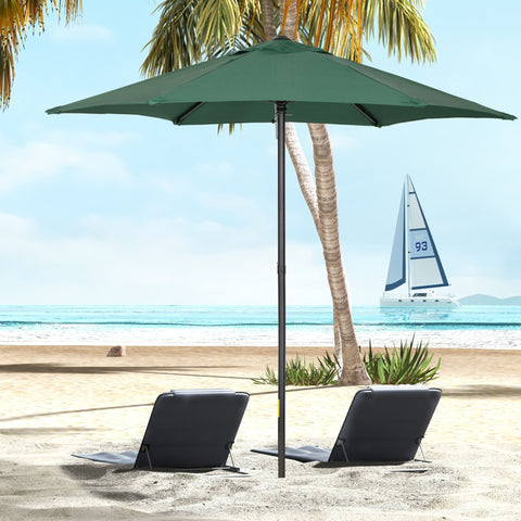 Rootz Hexagonal Parasol Ø196 cm - Balcony Screen - Sunshade - Durable Aluminium - 196cm Dia x 204cm H