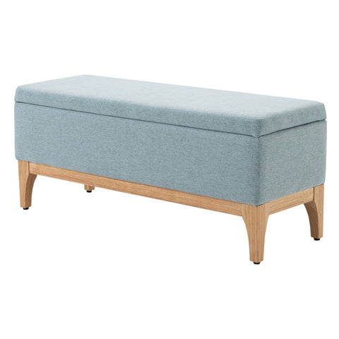 Rootz Scandinavian Style Storage Bench - Footstool - Side Table - Spacious Storage - 110L x 39W x 45H cm - Blue Fabric