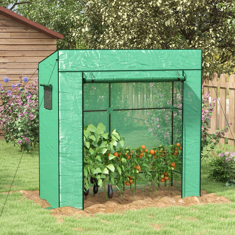 Rootz Wall-Mounted Garden Greenhouse - Plant Shelter - Grow House - Extends Growing Season - 196L x 77W x 197/178H cm