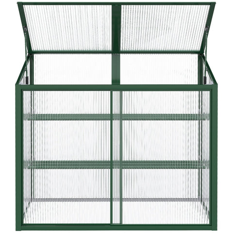 Rootz Greenhouse - Plant Shelter - Garden Oasis - Extend Growing Season - Optimal Ventilation - 100 x 60 x 98 cm - Green Aluminum Frame