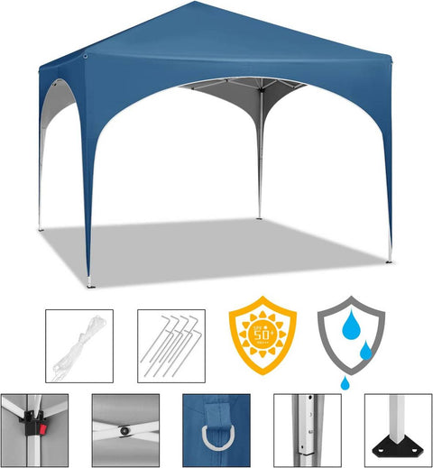 Rootz Premium Outdoor Gazebo - Event Tent - Party Canopy - Sturdy Construction - Waterproof - Adjustable Height - 3x3m
