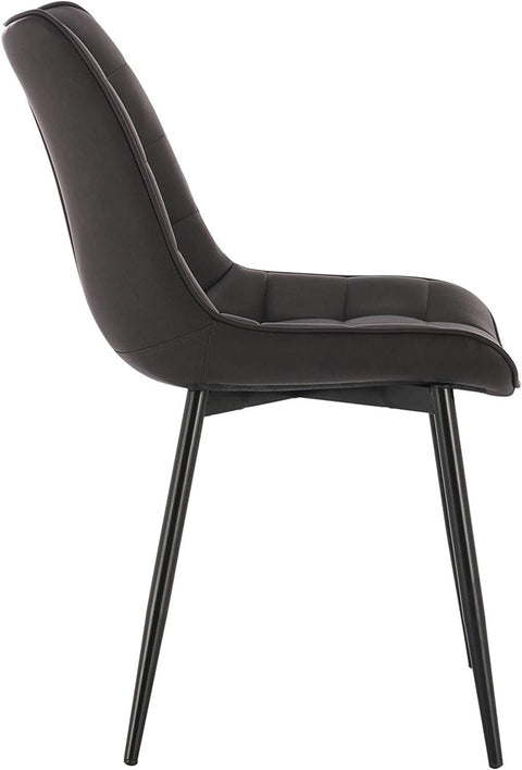 Rootz Dining Chair Set - Kitchen Chair - Ergonomic Chairs - Comfortable Faux Leather - Durable Metal Frame - Supports up to 120kg - 46cm x 40.5cm x 85.5cm