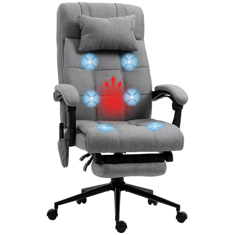 Rootz Massage Office Chair - Ergonomic Chair - 155° Reclining - Lumbar Heating - 66cm x 76cm x 112-120cm