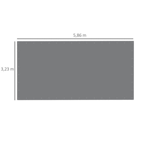 Rootz Car Shelter Replacement Tarpaulin - Cover - Polyethylene Sheet - UV Resistant - 586cm x 296cm - Includes 48 Bungee Balls