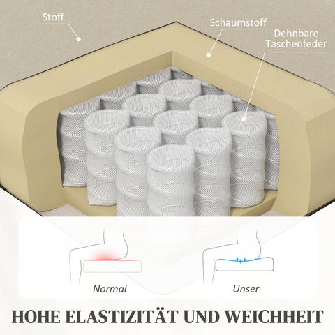 Rootz Relax Armchair - Television Chair - Recliner - Fold-Out Footrest - Linen Fabric - 64cm x 86cm x 102cm Brown